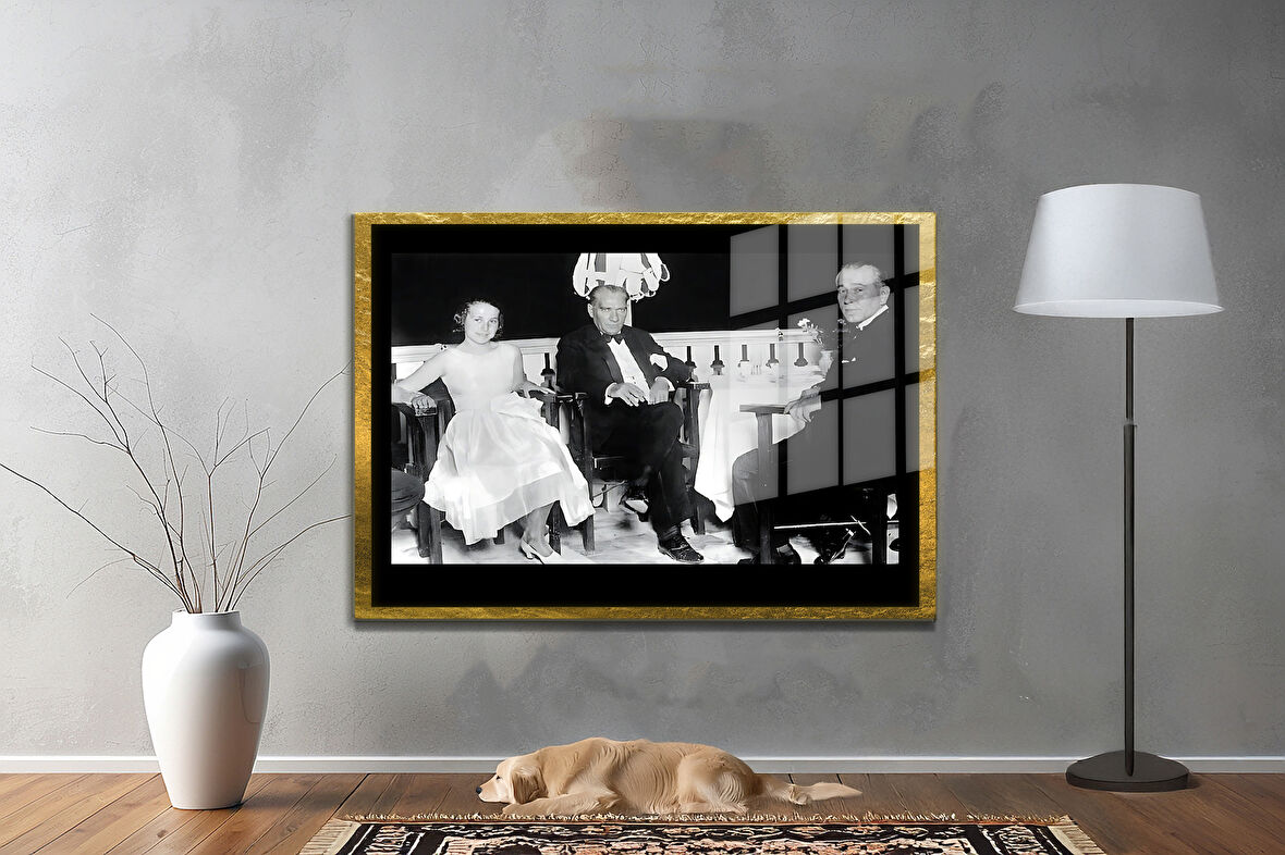 Gazi Mustafa Kemal Atatürk ÖZEL SERİ^# Miyrem  Design Cam Tablo Model: 276