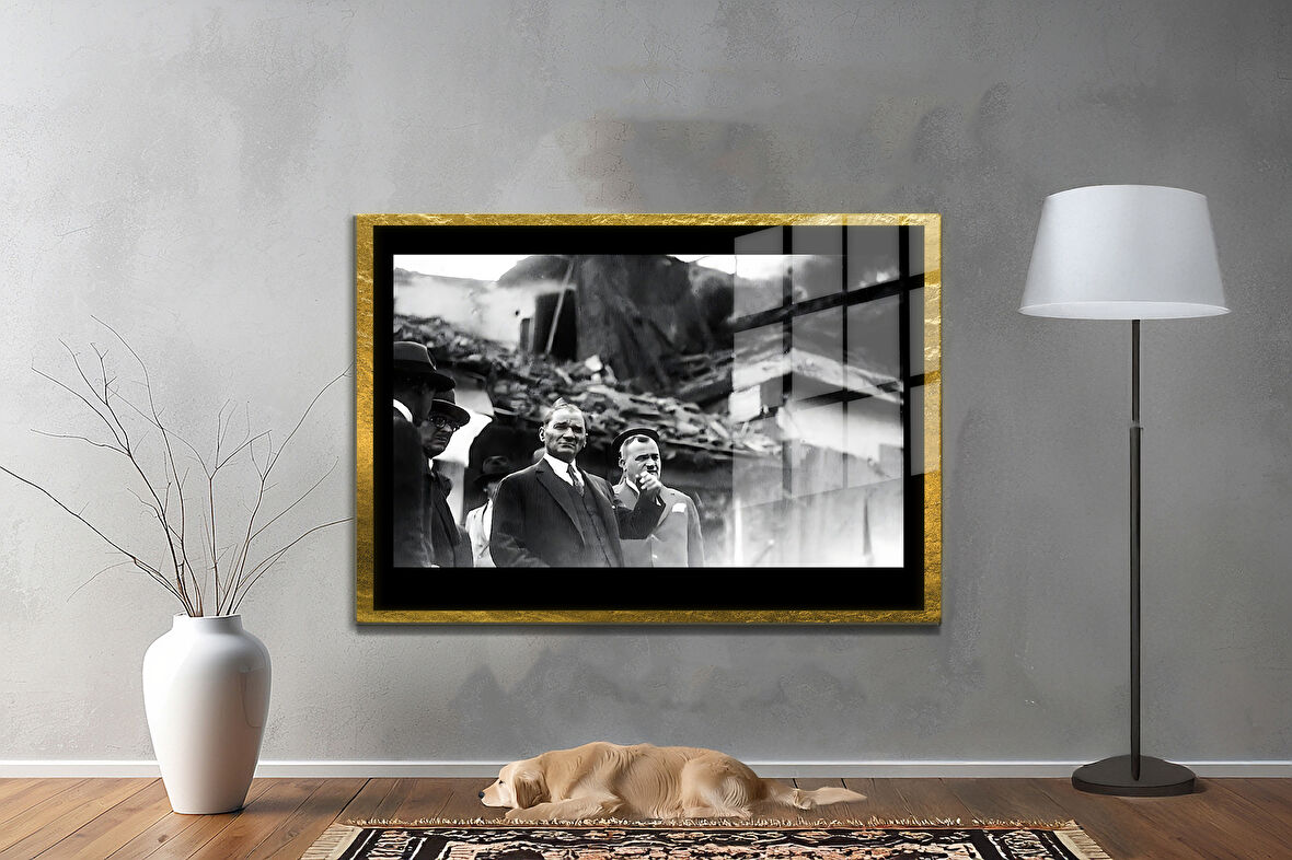 Gazi Mustafa Kemal Atatürk ÖZEL SERİ^# Miyrem  Design Cam Tablo Model: 278