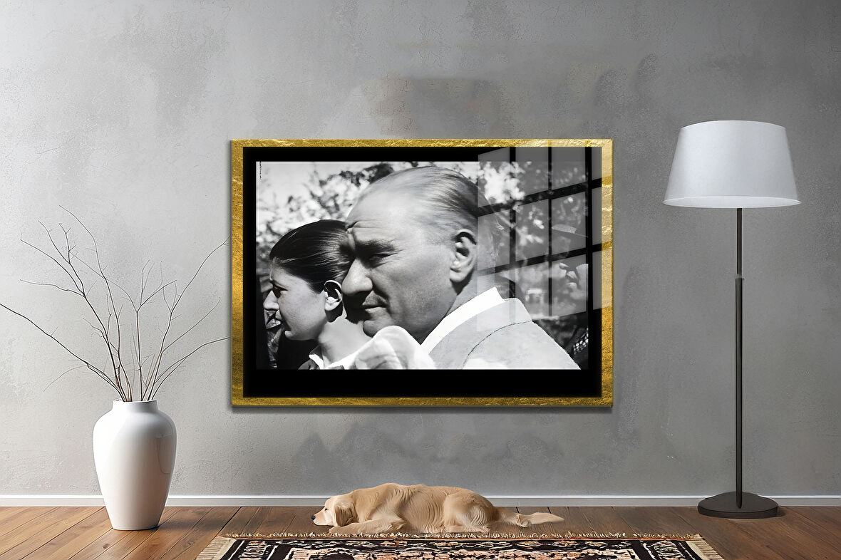 Gazi Mustafa Kemal Atatürk ÖZEL SERİ^# Miyrem  Design Cam Tablo Model: 279