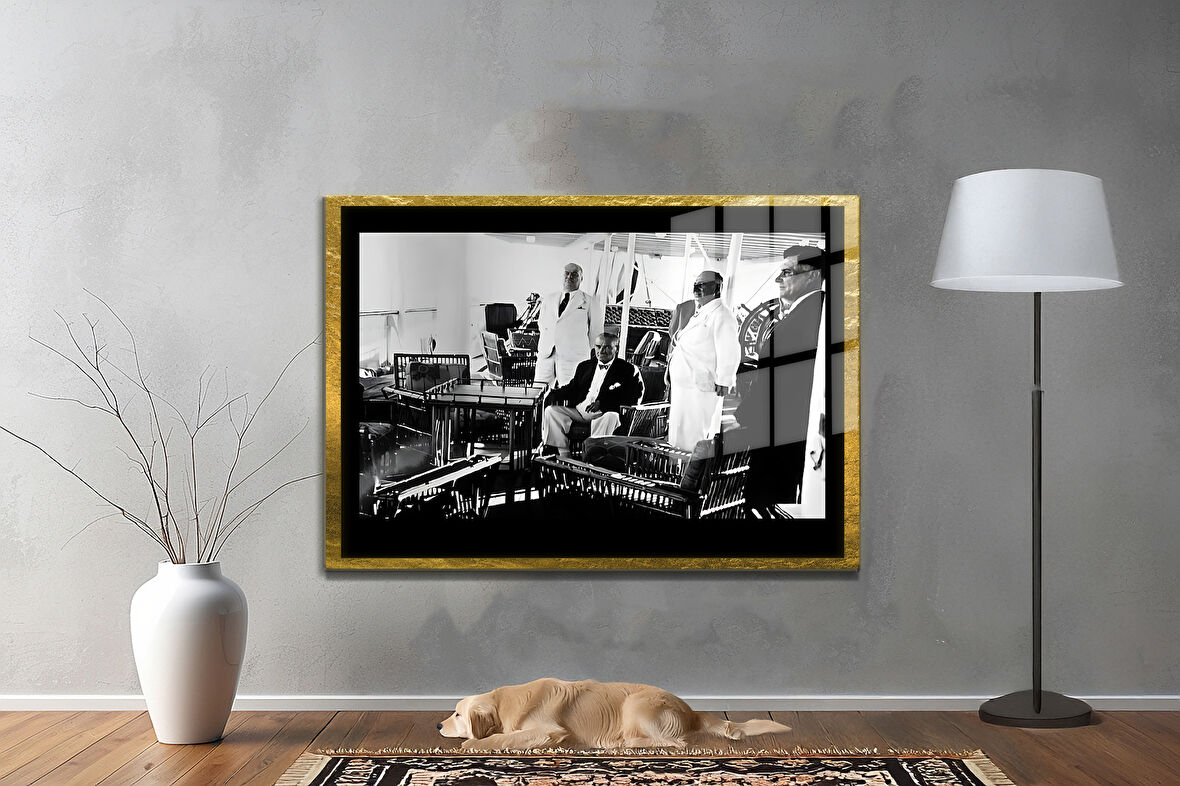 Gazi Mustafa Kemal Atatürk ÖZEL SERİ^# Miyrem  Design Cam Tablo Model: 280