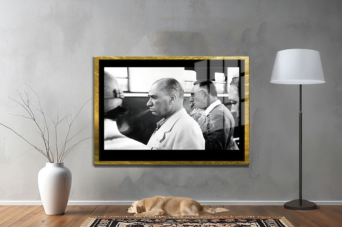 Gazi Mustafa Kemal Atatürk ÖZEL SERİ^# Miyrem  Design Cam Tablo Model: 286