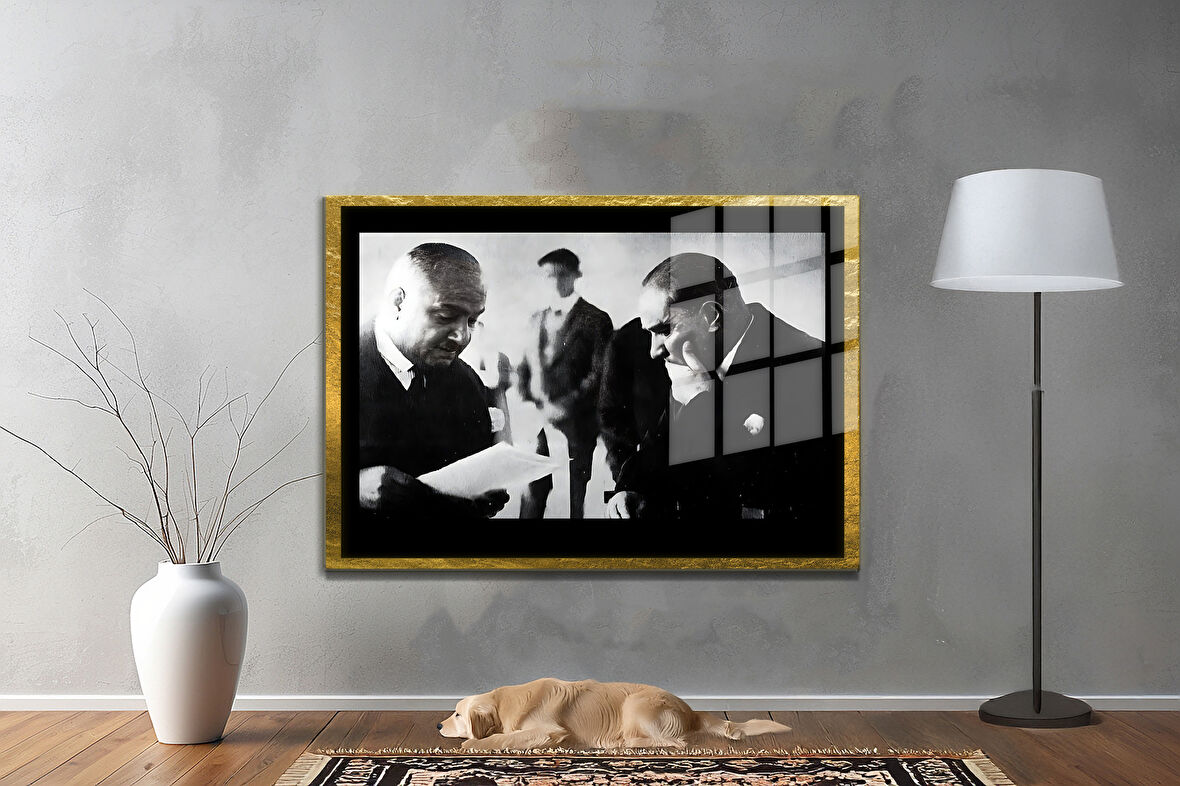 Gazi Mustafa Kemal Atatürk ÖZEL SERİ^# Miyrem  Design Cam Tablo Model: 295