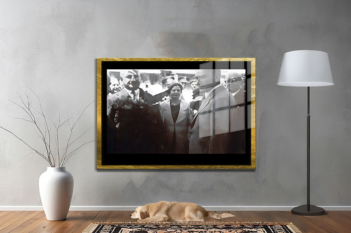 Gazi Mustafa Kemal Atatürk ÖZEL SERİ^# Miyrem  Design Cam Tablo Model: 299