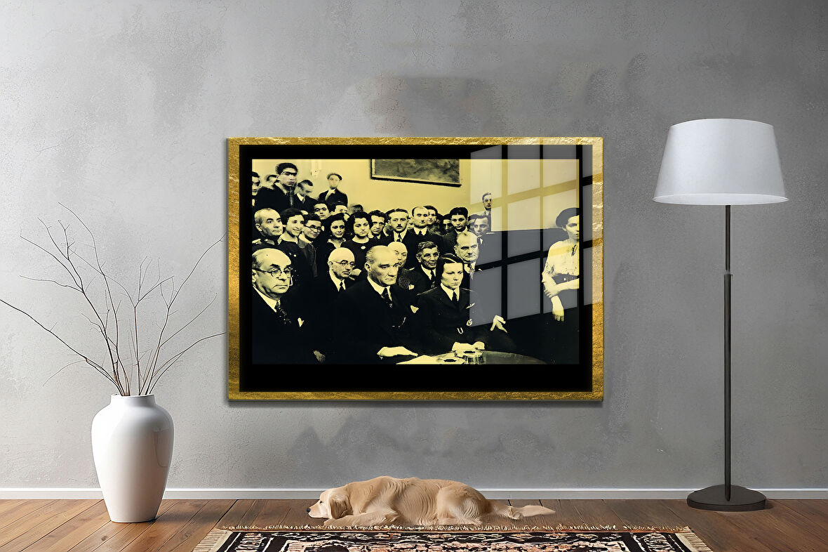 Gazi Mustafa Kemal Atatürk ÖZEL SERİ^# Miyrem  Design Cam Tablo Model: 302