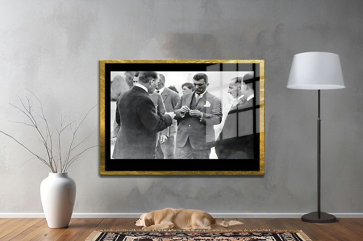 Gazi Mustafa Kemal Atatürk ÖZEL SERİ^# Miyrem  Design Cam Tablo Model: 305