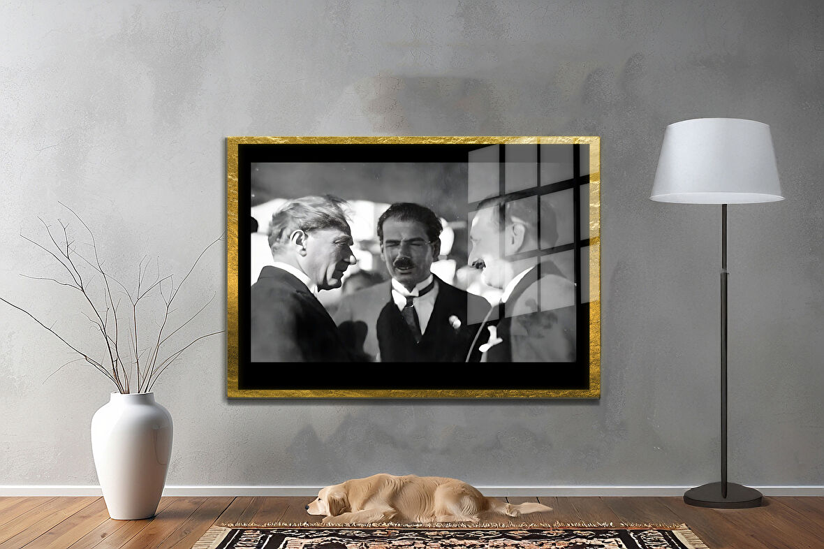Gazi Mustafa Kemal Atatürk ÖZEL SERİ^# Miyrem  Design Cam Tablo Model: 307