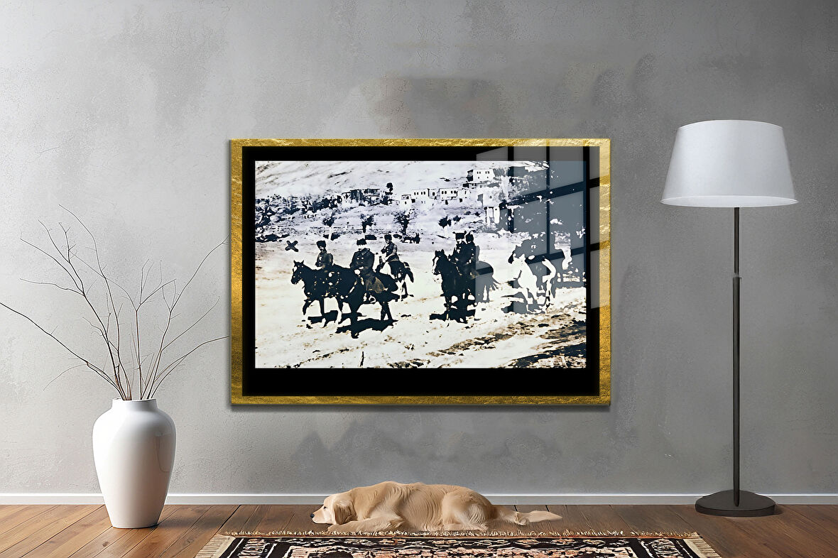 Gazi Mustafa Kemal Atatürk ÖZEL SERİ^# Miyrem  Design Cam Tablo Model: 314