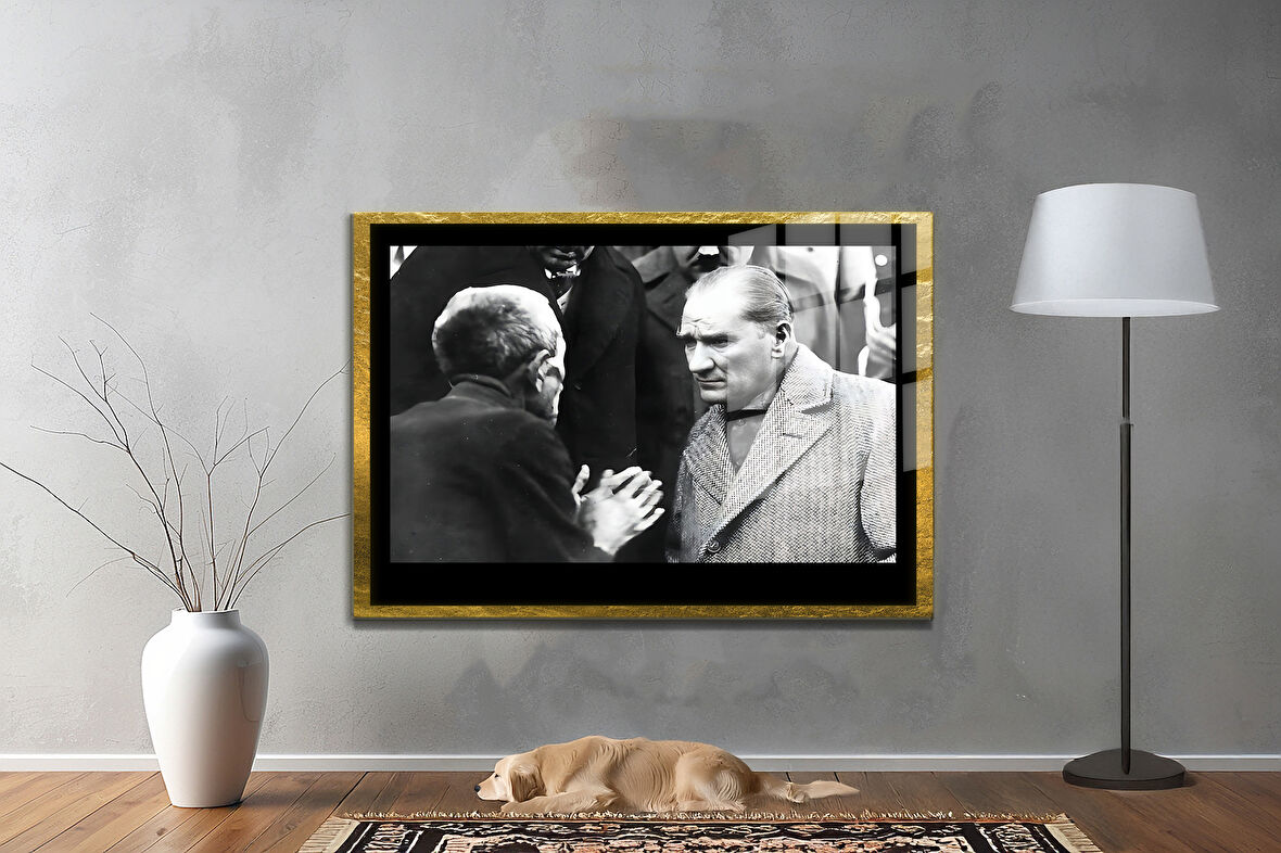 Gazi Mustafa Kemal Atatürk ÖZEL SERİ^# Miyrem  Design Cam Tablo Model: 315