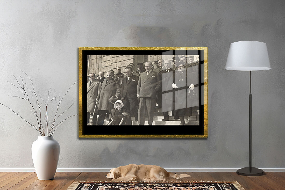 Gazi Mustafa Kemal Atatürk ÖZEL SERİ^# Miyrem  Design Cam Tablo Model: 316