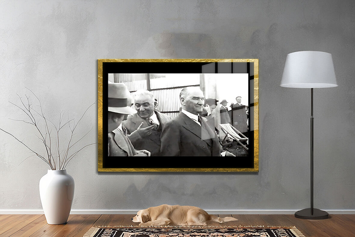 Gazi Mustafa Kemal Atatürk ÖZEL SERİ^# Miyrem  Design Cam Tablo Model: 318