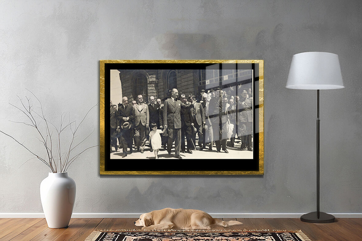 Gazi Mustafa Kemal Atatürk ÖZEL SERİ^# Miyrem  Design Cam Tablo Model: 320