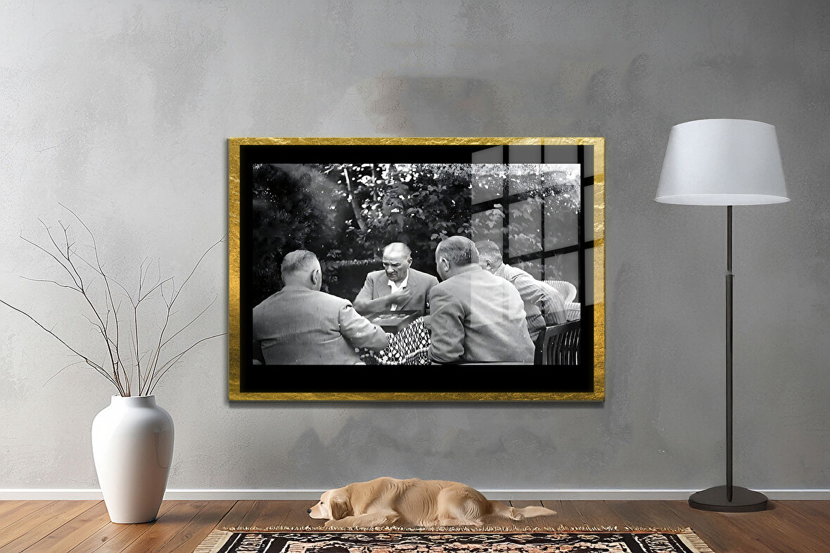 Gazi Mustafa Kemal Atatürk ÖZEL SERİ^# Miyrem  Design Cam Tablo Model: 322