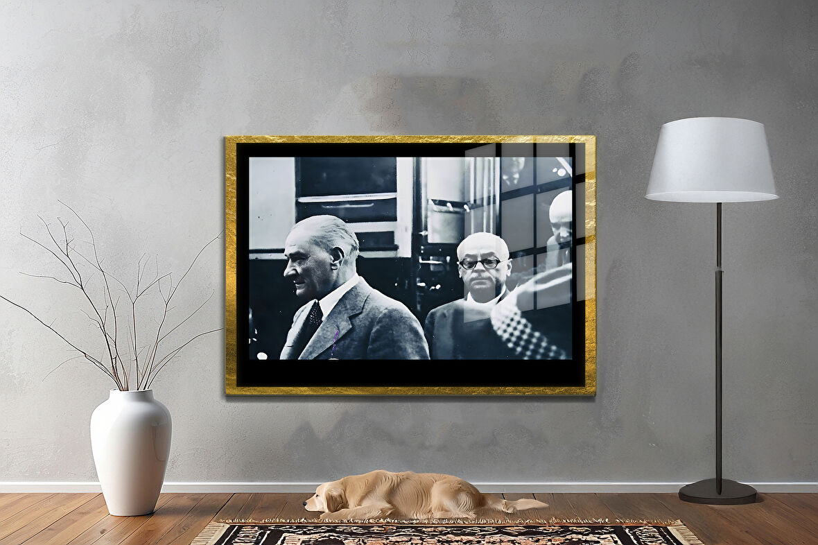 Gazi Mustafa Kemal Atatürk ÖZEL SERİ^# Miyrem  Design Cam Tablo Model: 323