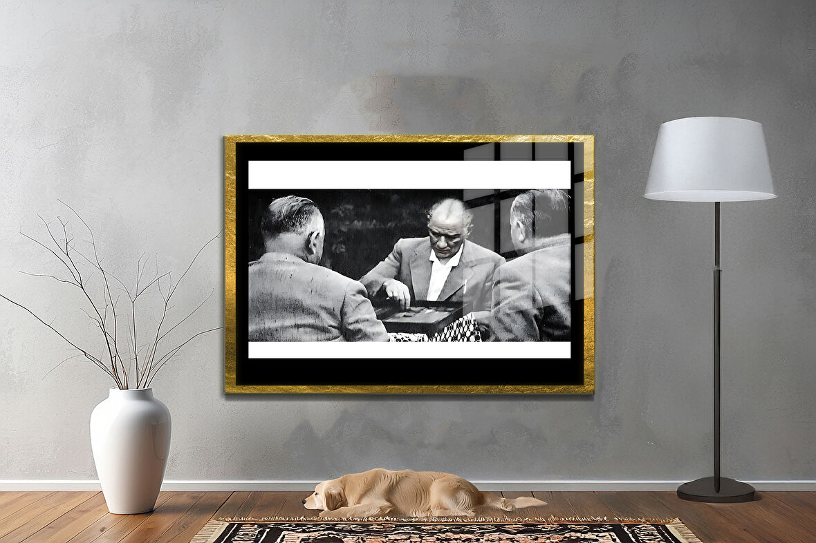 Gazi Mustafa Kemal Atatürk ÖZEL SERİ^# Miyrem  Design Cam Tablo Model: 324