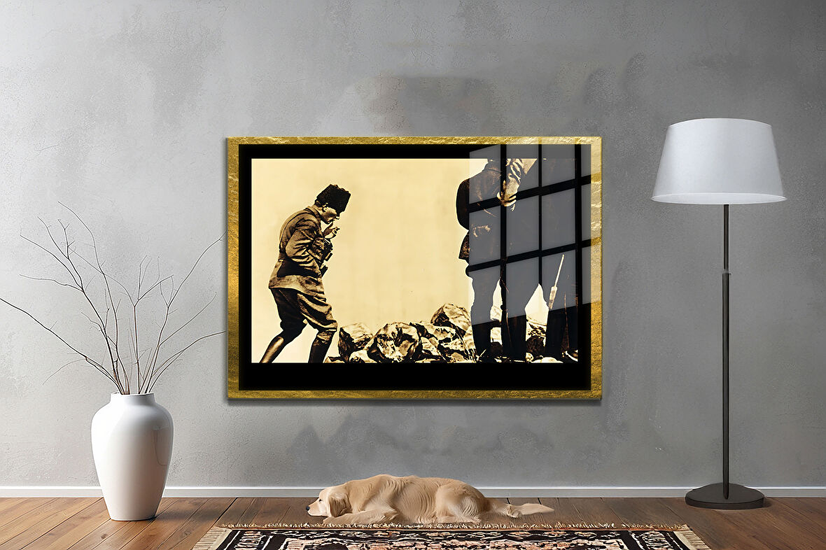 Gazi Mustafa Kemal Atatürk ÖZEL SERİ^# Miyrem  Design Cam Tablo Model: 329