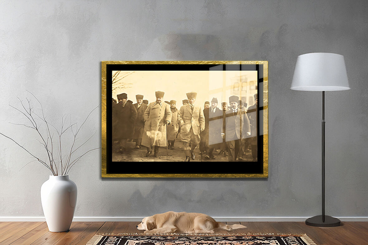 Gazi Mustafa Kemal Atatürk ÖZEL SERİ^# Miyrem  Design Cam Tablo Model: 334