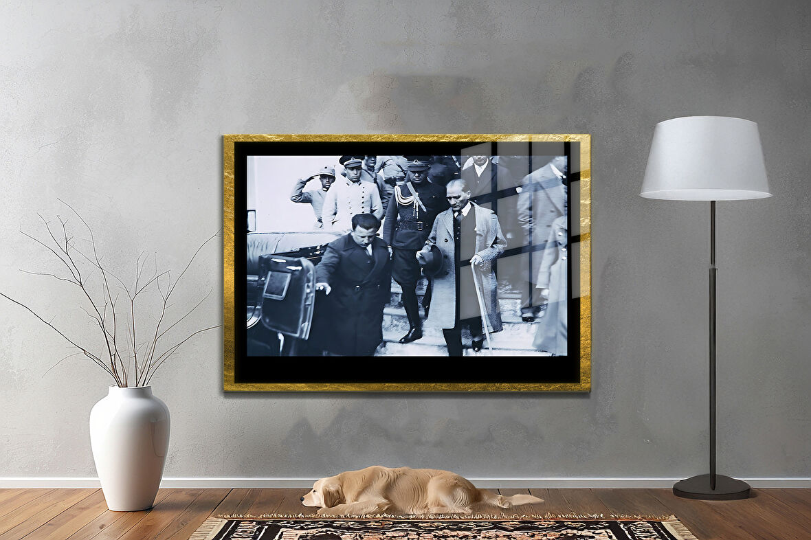 Gazi Mustafa Kemal Atatürk ÖZEL SERİ^# Miyrem  Design Cam Tablo Model: 340
