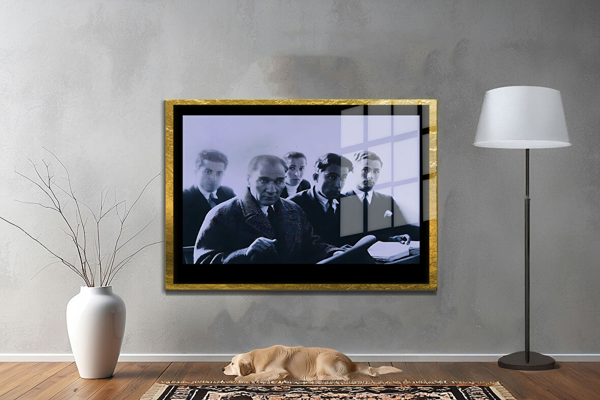 Gazi Mustafa Kemal Atatürk ÖZEL SERİ^# Miyrem  Design Cam Tablo Model: 344