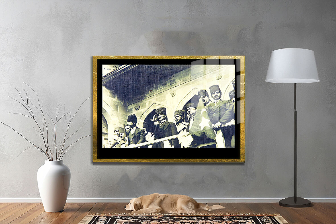 Gazi Mustafa Kemal Atatürk ÖZEL SERİ^# Miyrem  Design Cam Tablo Model: 352