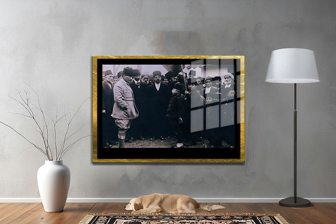 Gazi Mustafa Kemal Atatürk ÖZEL SERİ^# Miyrem  Design Cam Tablo Model: 365