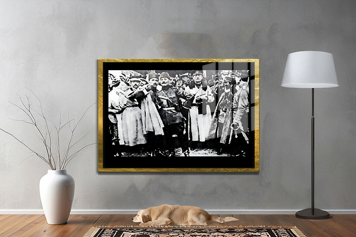 Gazi Mustafa Kemal Atatürk ÖZEL SERİ^# Miyrem  Design Cam Tablo Model: 368