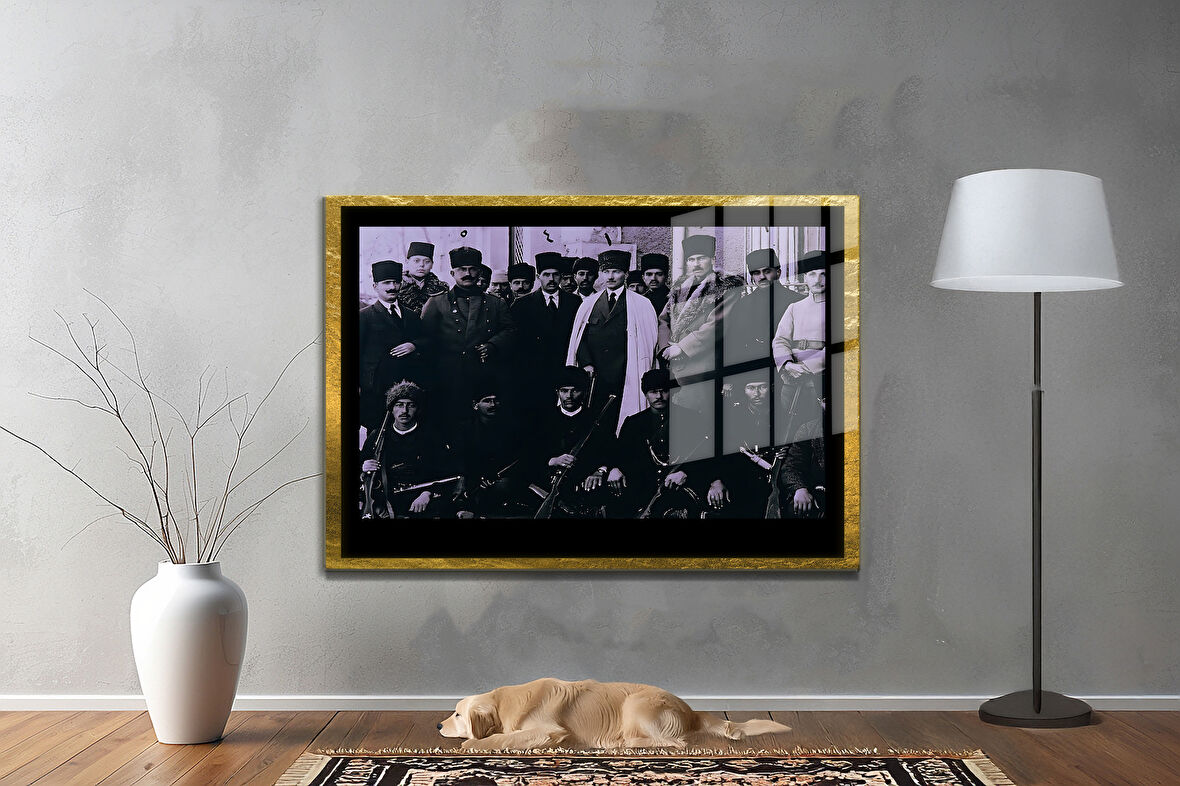 Gazi Mustafa Kemal Atatürk ÖZEL SERİ^# Miyrem  Design Cam Tablo Model: 369