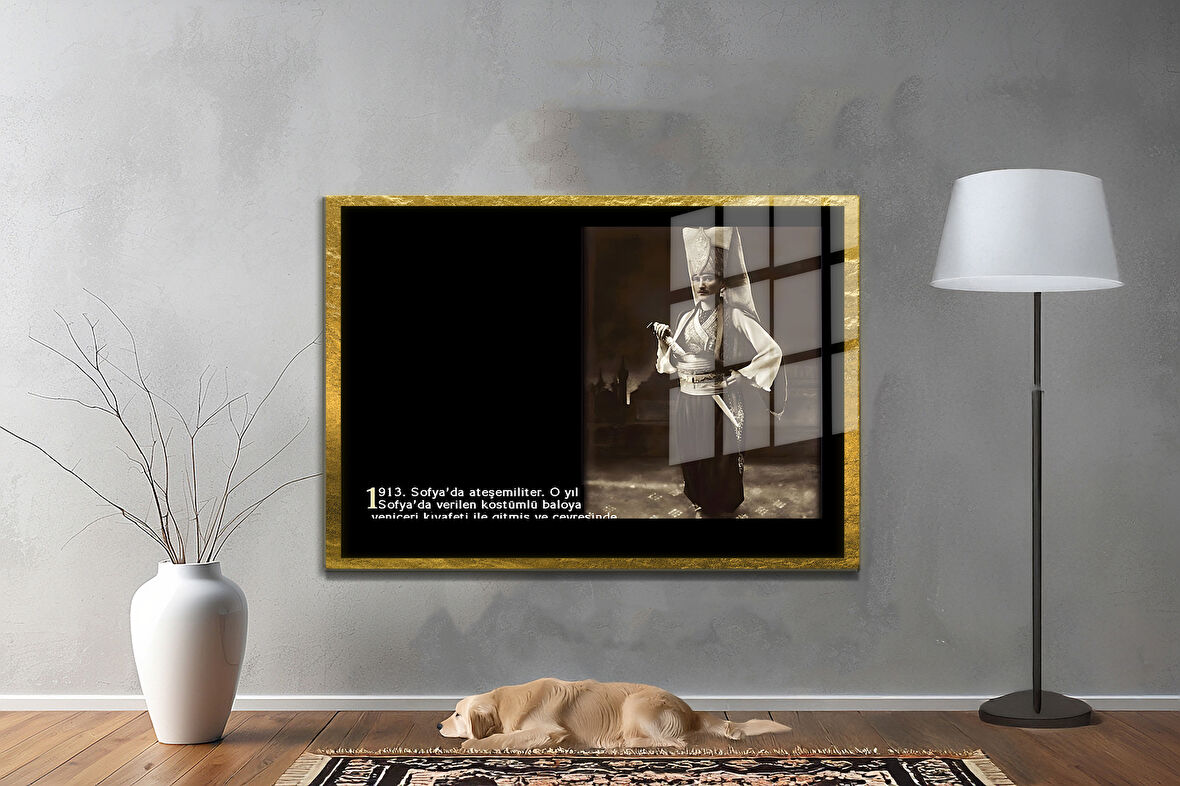 Gazi Mustafa Kemal Atatürk ÖZEL SERİ^# Miyrem  Design Cam Tablo Model: 383