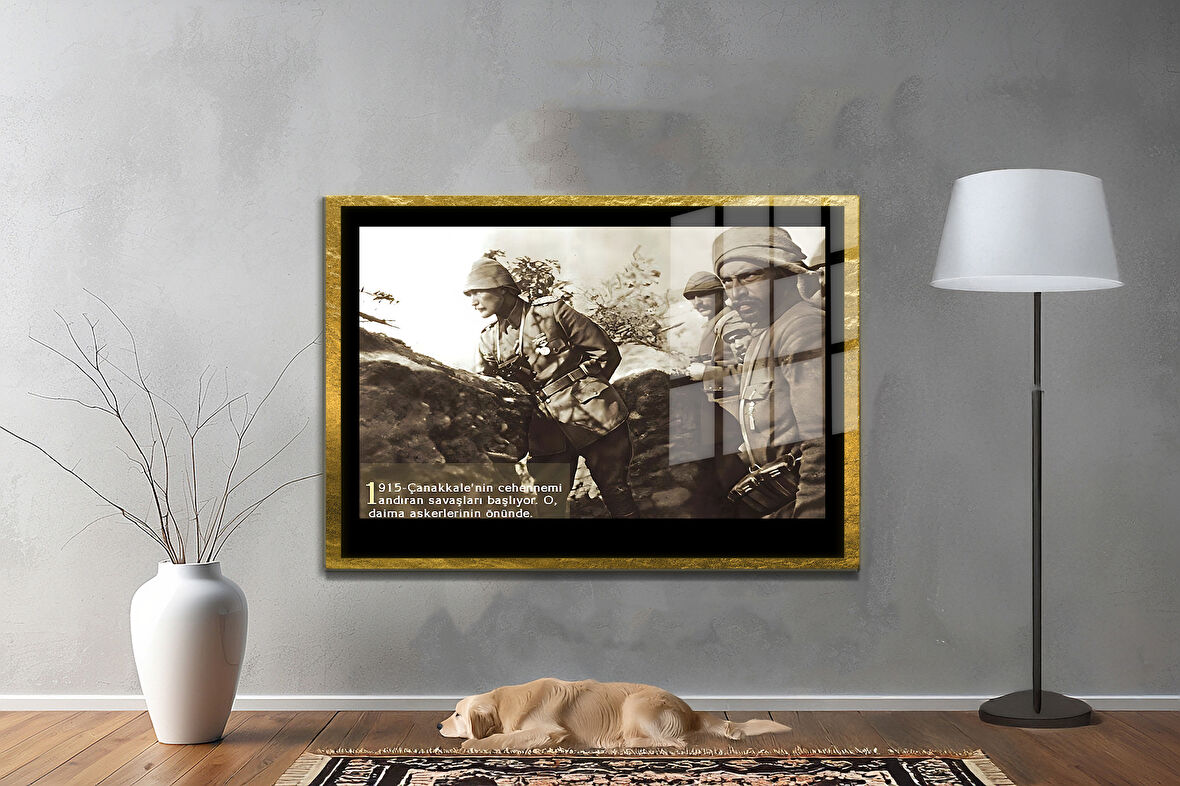 Gazi Mustafa Kemal Atatürk ÖZEL SERİ^# Miyrem  Design Cam Tablo Model: 387