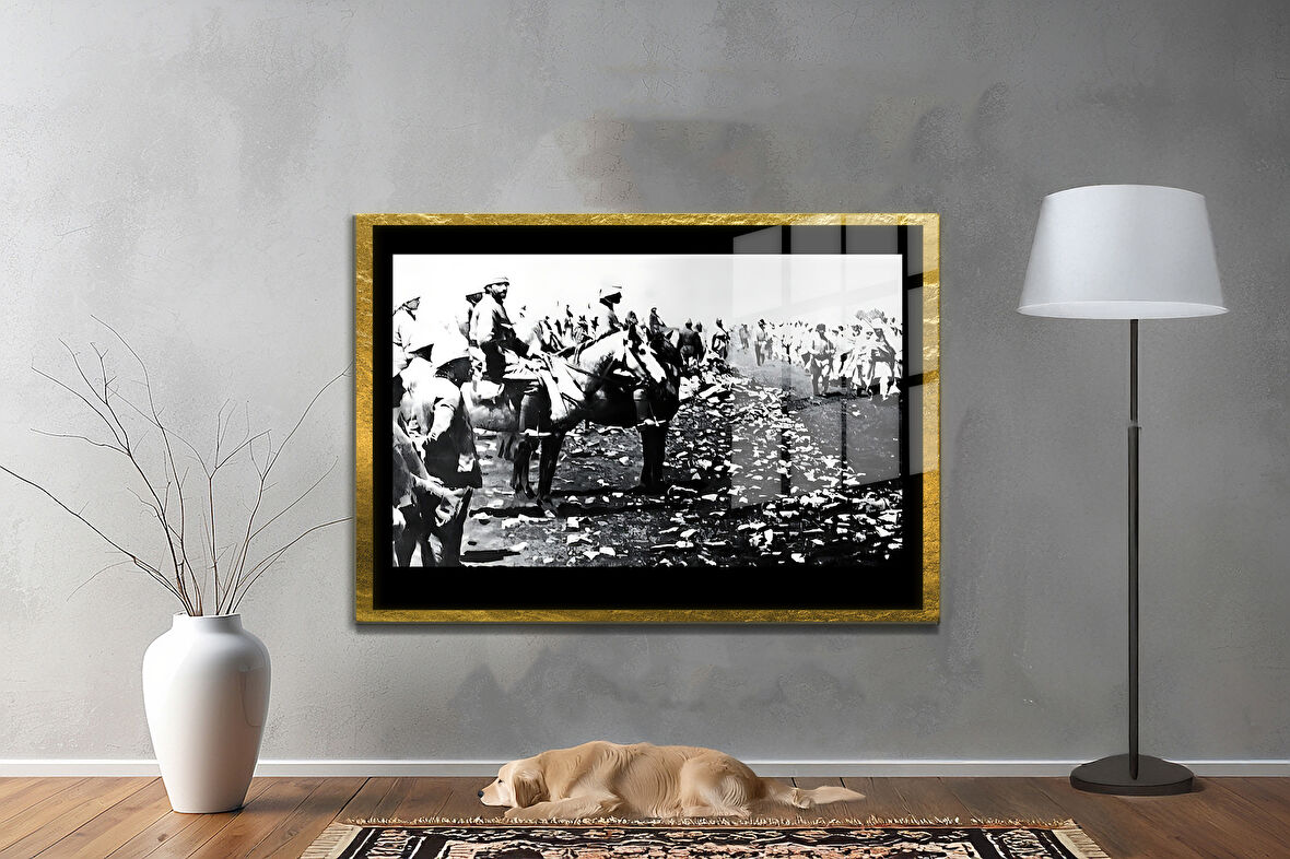 Gazi Mustafa Kemal Atatürk ÖZEL SERİ^# Miyrem  Design Cam Tablo Model: 392