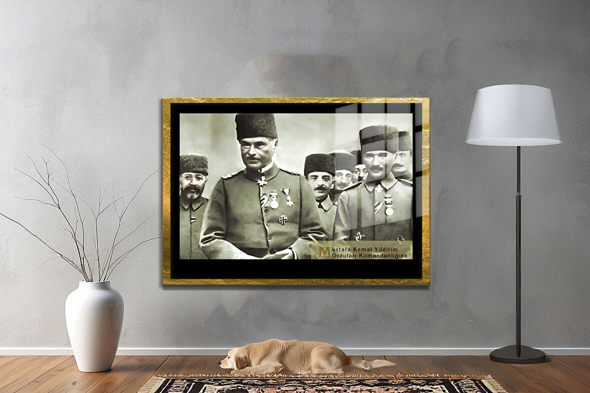 Gazi Mustafa Kemal Atatürk ÖZEL SERİ^# Miyrem  Design Cam Tablo Model: 395