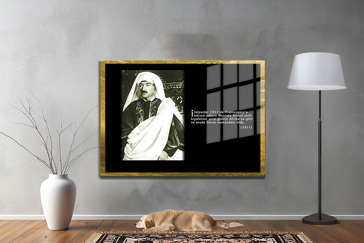Gazi Mustafa Kemal Atatürk ÖZEL SERİ^# Miyrem  Design Cam Tablo Model: 407