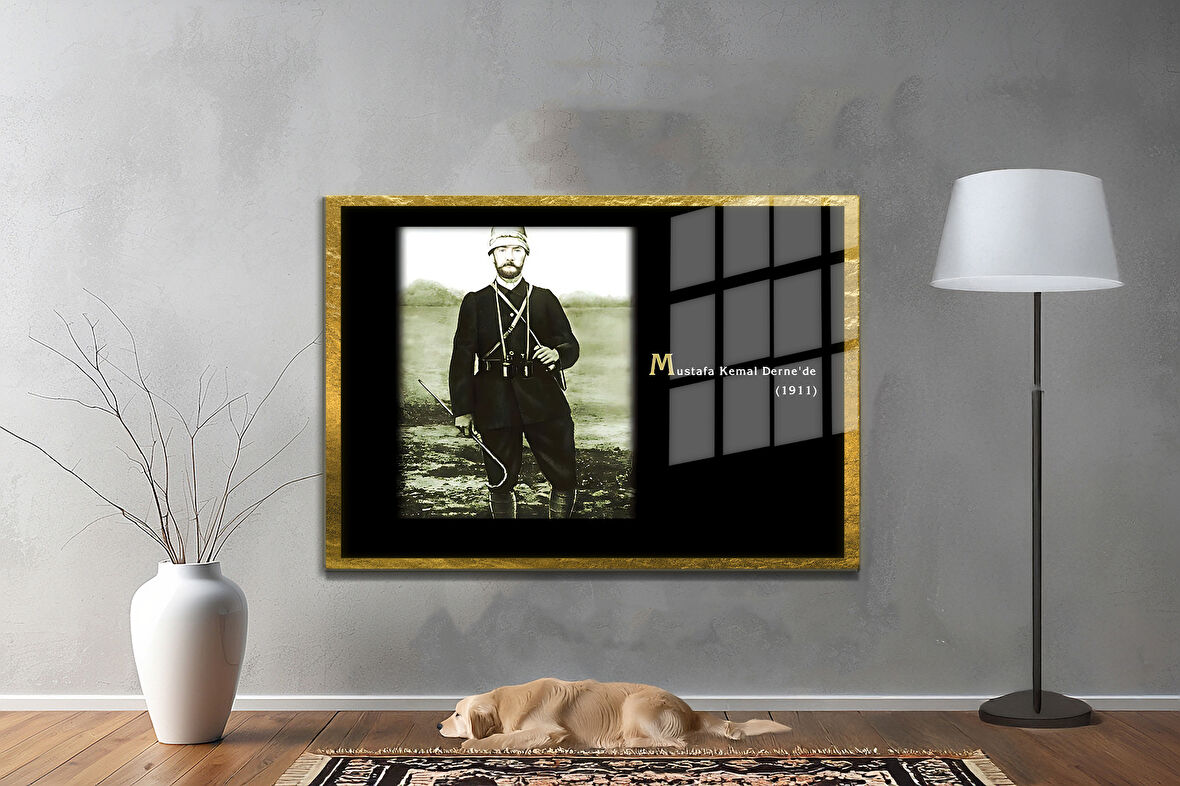 Gazi Mustafa Kemal Atatürk ÖZEL SERİ^# Miyrem  Design Cam Tablo Model: 409