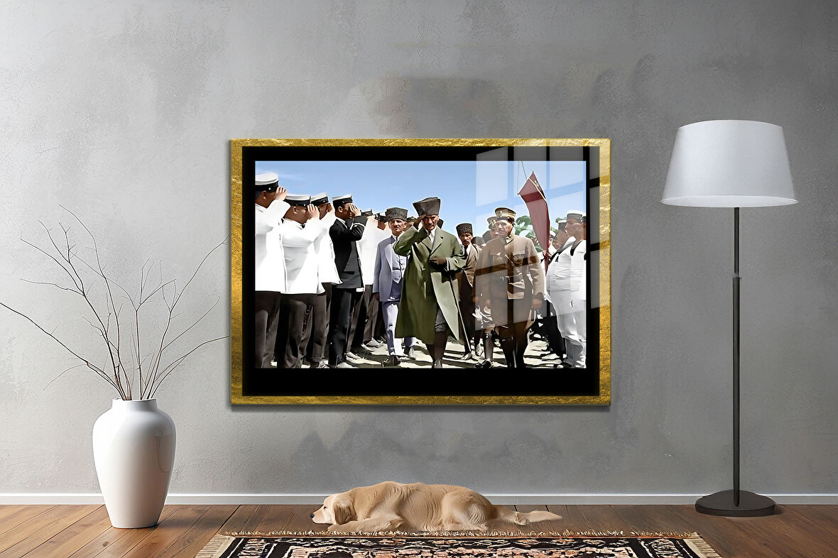 Gazi Mustafa Kemal Atatürk ÖZEL SERİ^# Miyrem  Design Cam Tablo Model: 421