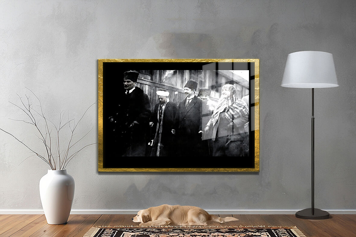 Gazi Mustafa Kemal Atatürk ÖZEL SERİ^# Miyrem  Design Cam Tablo Model: 426