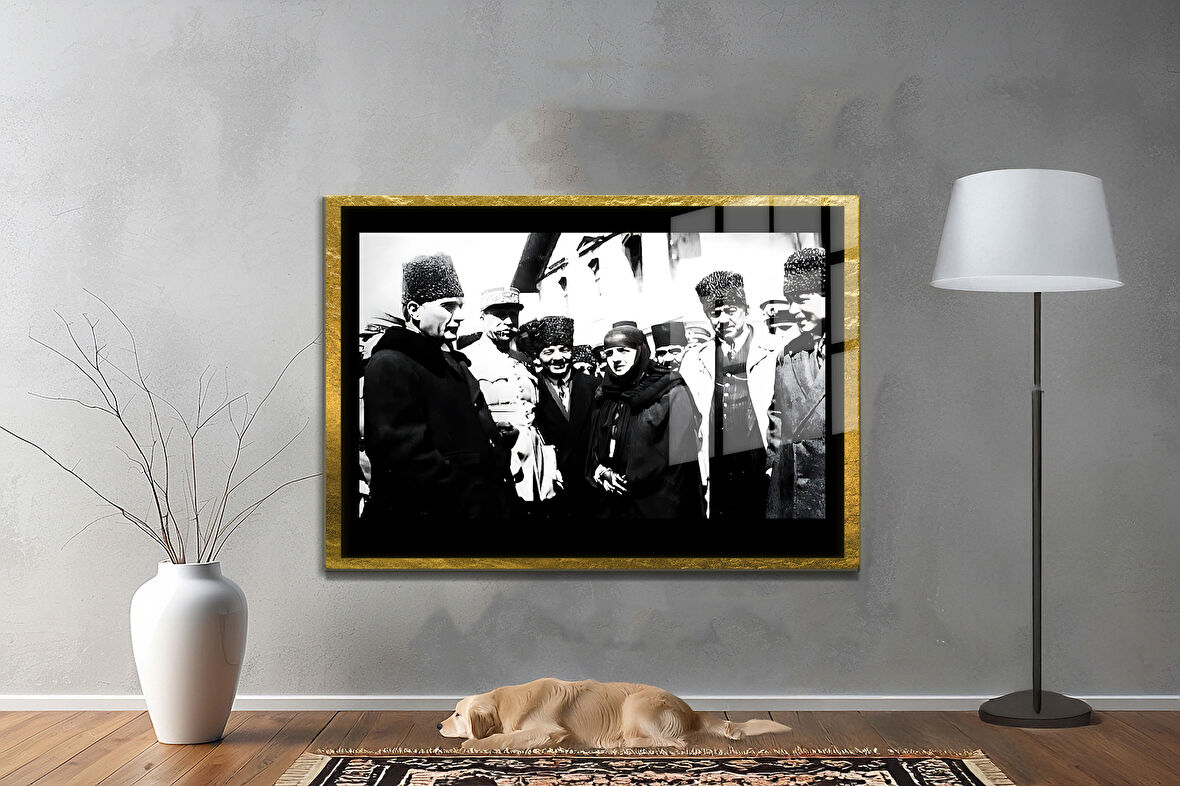 Gazi Mustafa Kemal Atatürk ÖZEL SERİ^# Miyrem  Design Cam Tablo Model: 428