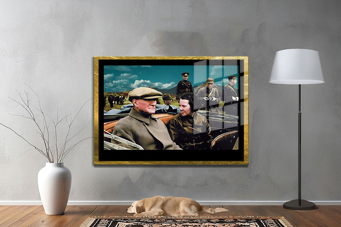 Gazi Mustafa Kemal Atatürk ÖZEL SERİ^# Miyrem  Design Cam Tablo Model: 429