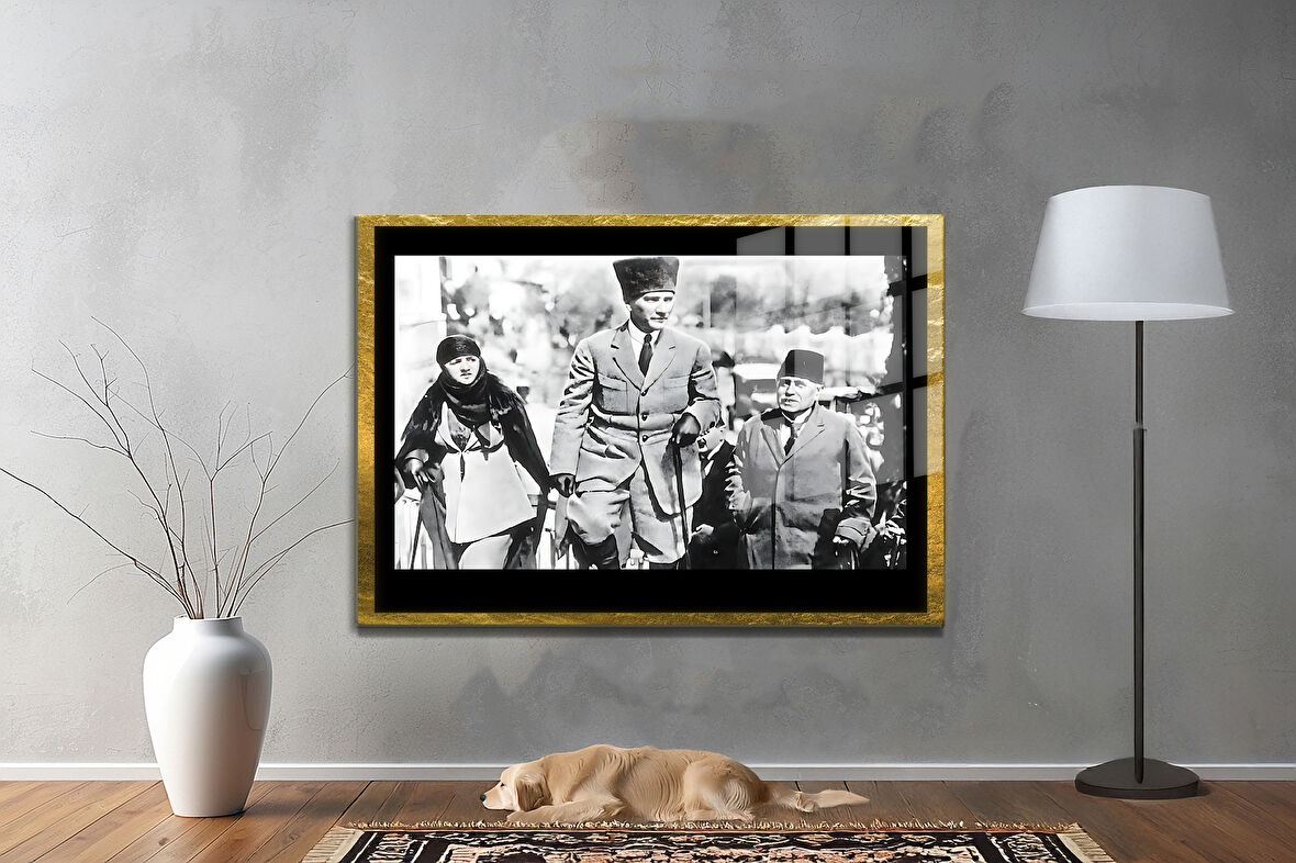 Gazi Mustafa Kemal Atatürk ÖZEL SERİ^# Miyrem  Design Cam Tablo Model: 430