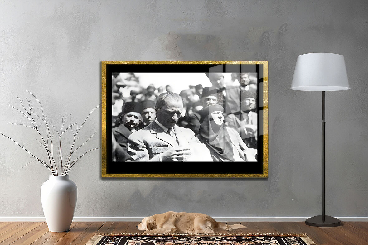 Gazi Mustafa Kemal Atatürk ÖZEL SERİ^# Miyrem  Design Cam Tablo Model: 432