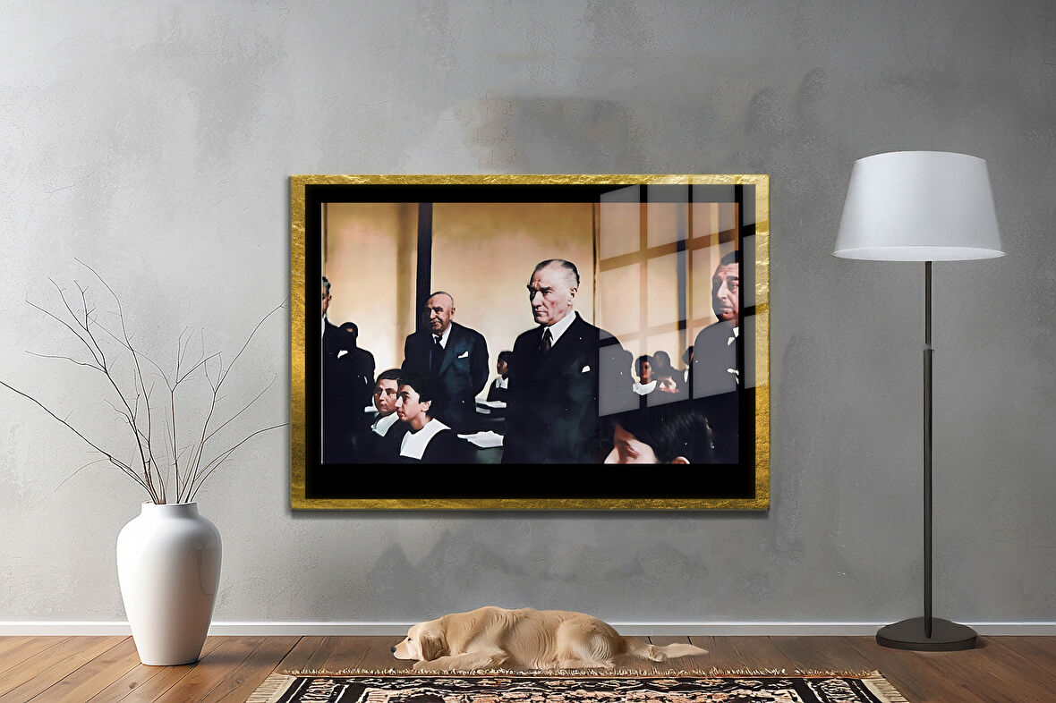 Gazi Mustafa Kemal Atatürk ÖZEL SERİ^# Miyrem  Design Cam Tablo Model: 433