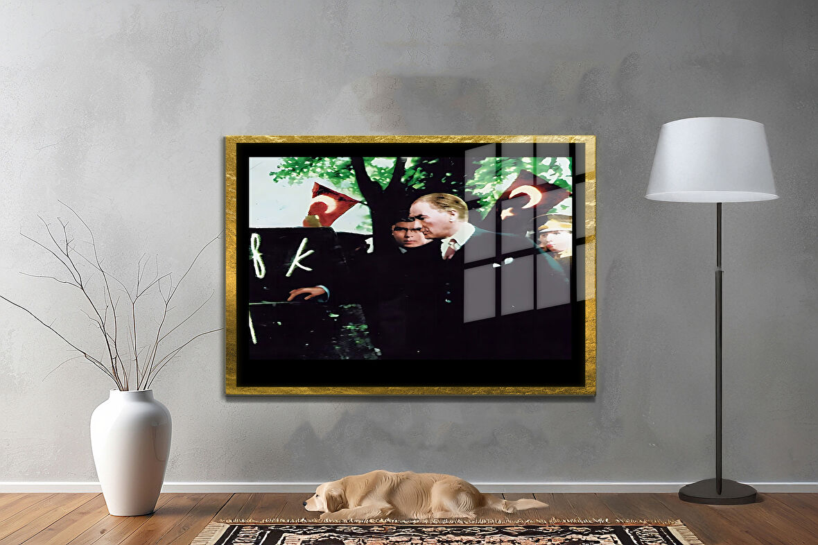 Gazi Mustafa Kemal Atatürk ÖZEL SERİ^# Miyrem  Design Cam Tablo Model: 435