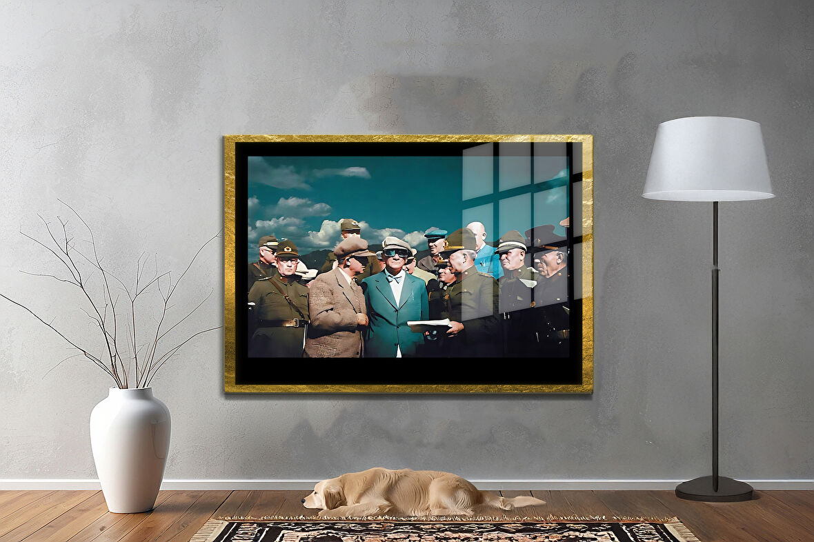 Gazi Mustafa Kemal Atatürk ÖZEL SERİ^# Miyrem  Design Cam Tablo Model: 439