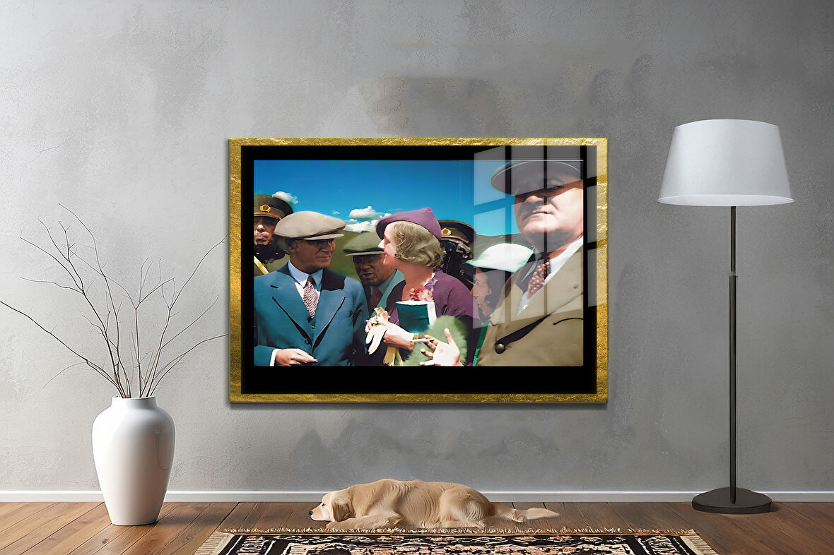 Gazi Mustafa Kemal Atatürk ÖZEL SERİ^# Miyrem  Design Cam Tablo Model: 441