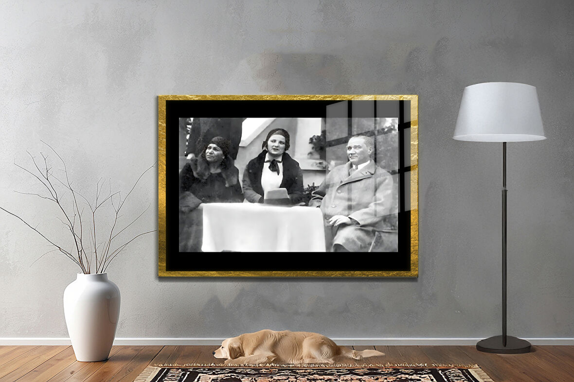 Gazi Mustafa Kemal Atatürk ÖZEL SERİ^# Miyrem  Design Cam Tablo Model: 444