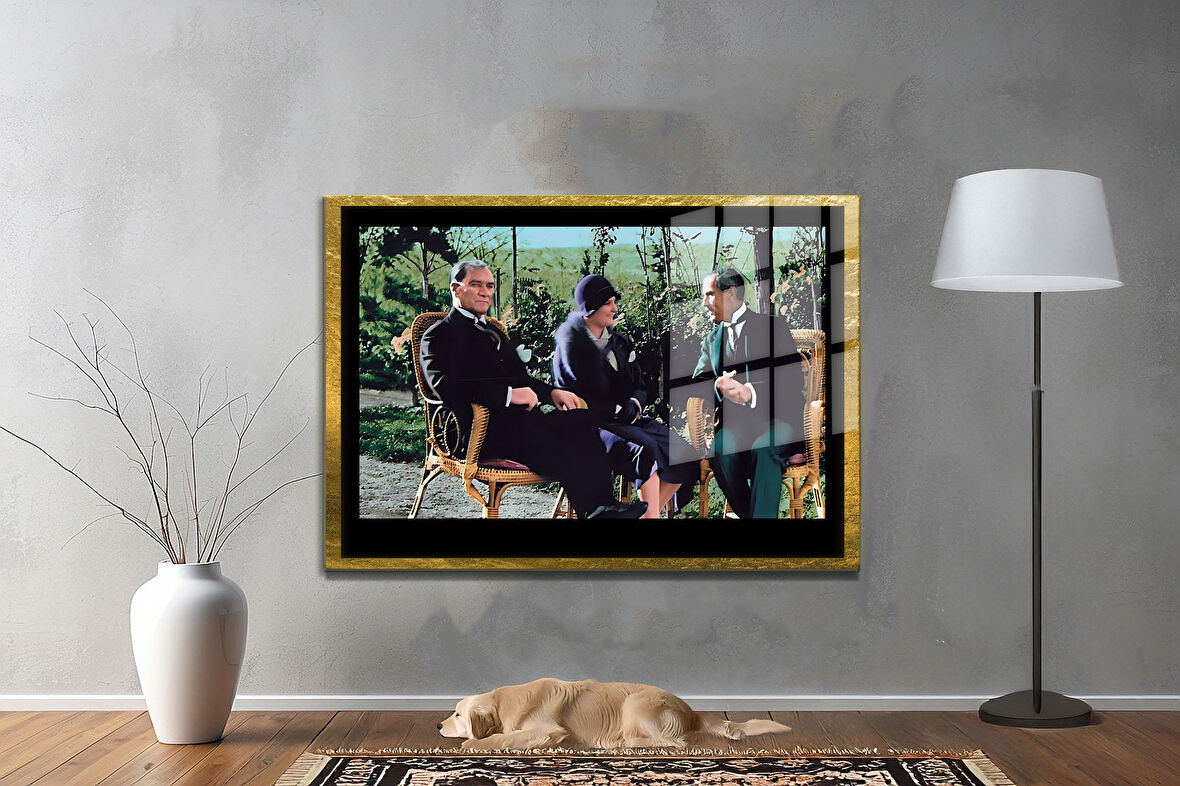 Gazi Mustafa Kemal Atatürk ÖZEL SERİ^# Miyrem  Design Cam Tablo Model: 445