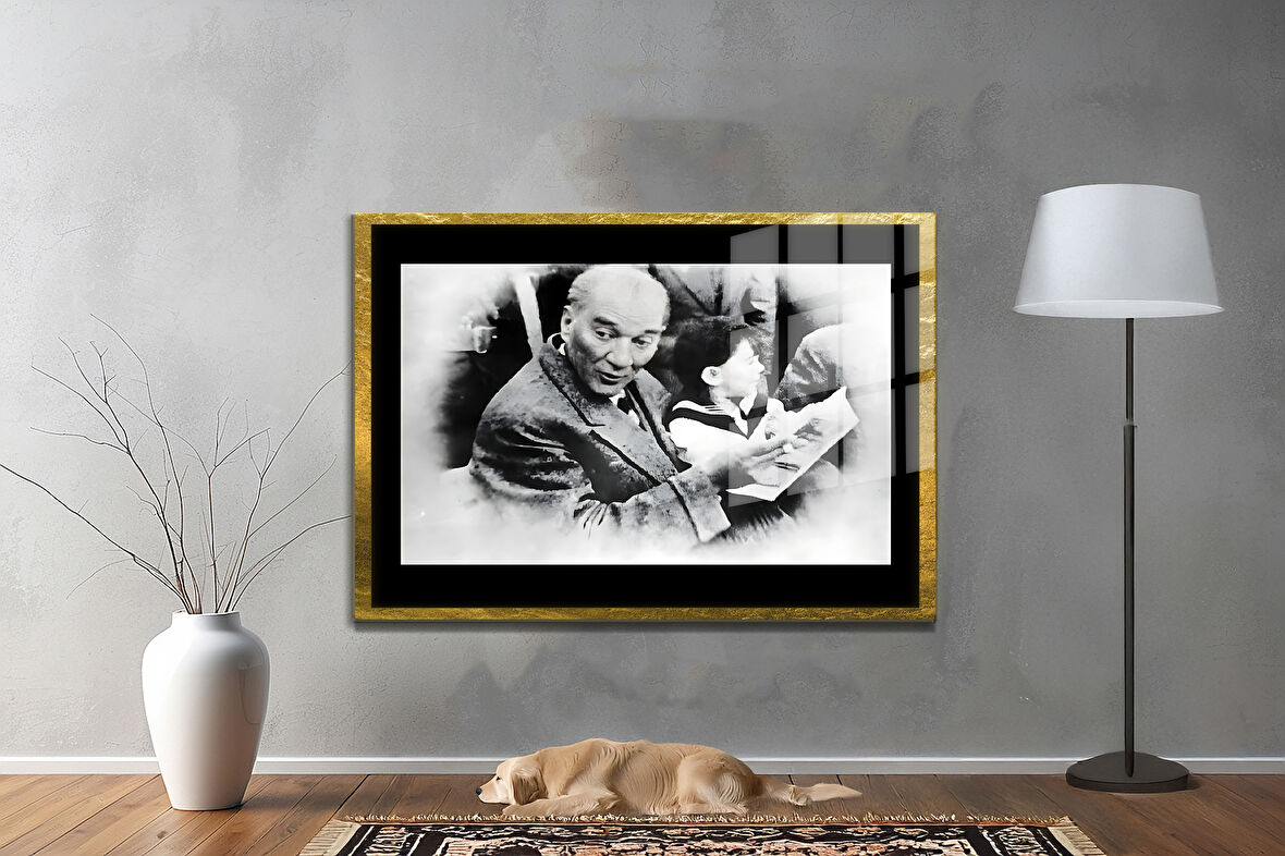 Gazi Mustafa Kemal Atatürk ÖZEL SERİ^# Miyrem  Design Cam Tablo Model: 448