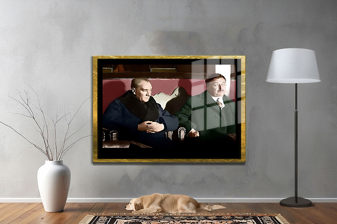 Gazi Mustafa Kemal Atatürk ÖZEL SERİ^# Miyrem  Design Cam Tablo Model: 449