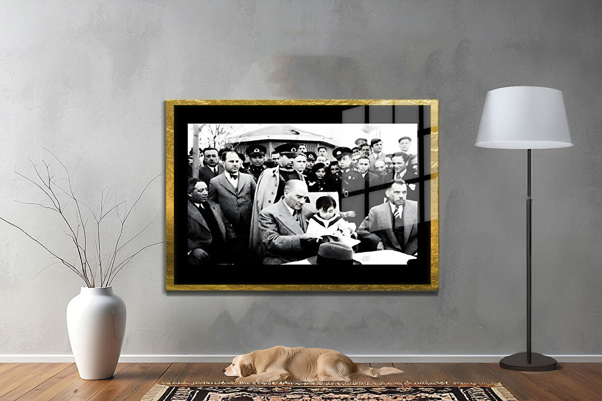 Gazi Mustafa Kemal Atatürk ÖZEL SERİ^# Miyrem  Design Cam Tablo Model: 450