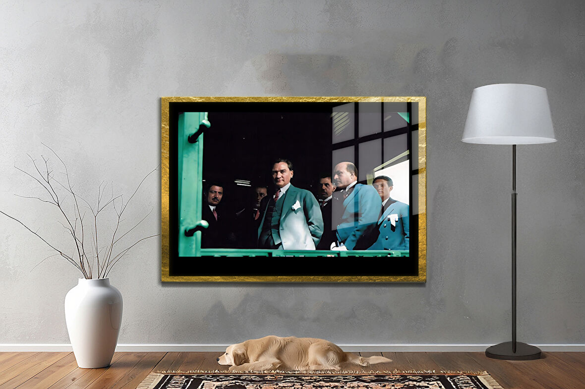 Gazi Mustafa Kemal Atatürk ÖZEL SERİ^# Miyrem  Design Cam Tablo Model: 451