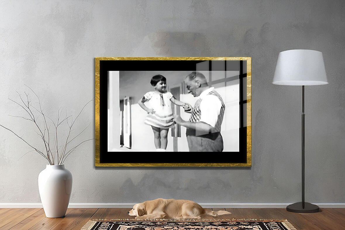 Gazi Mustafa Kemal Atatürk ÖZEL SERİ^# Miyrem  Design Cam Tablo Model: 454