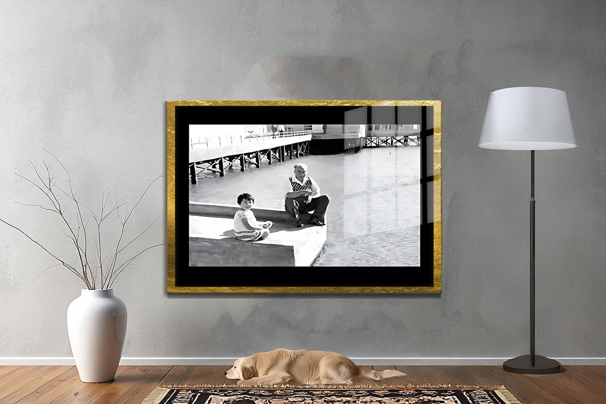 Gazi Mustafa Kemal Atatürk ÖZEL SERİ^# Miyrem  Design Cam Tablo Model: 456